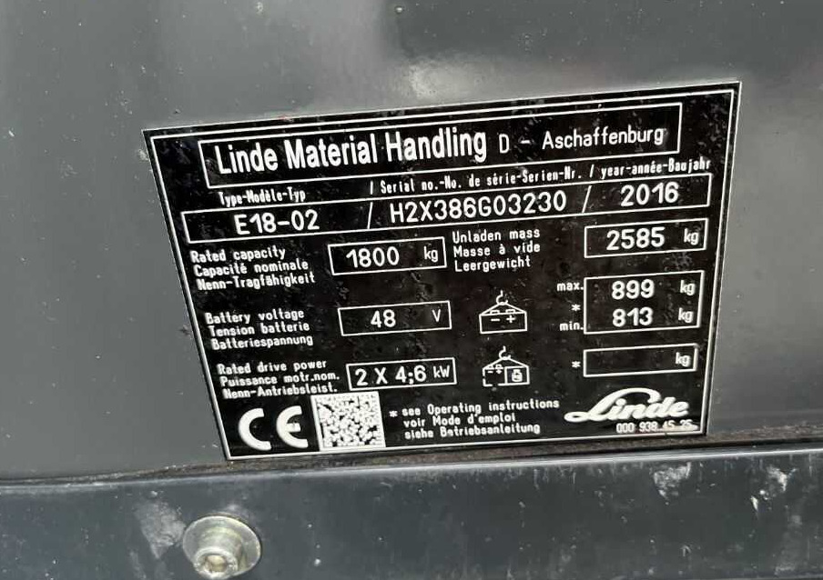 Linde E18-02 - Ηλεκτροκίνητο περονοφόρο: φωτογραφία 5 Linde E18-02 - Ηλεκτροκίνητο περονοφόρο: φωτογραφία 5