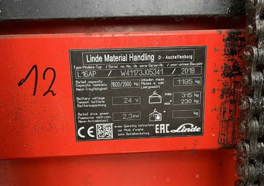 Linde L16AP - Μηχάνημα στοίβαξης: φωτογραφία 4 Linde L16AP - Μηχάνημα στοίβαξης: φωτογραφία 4