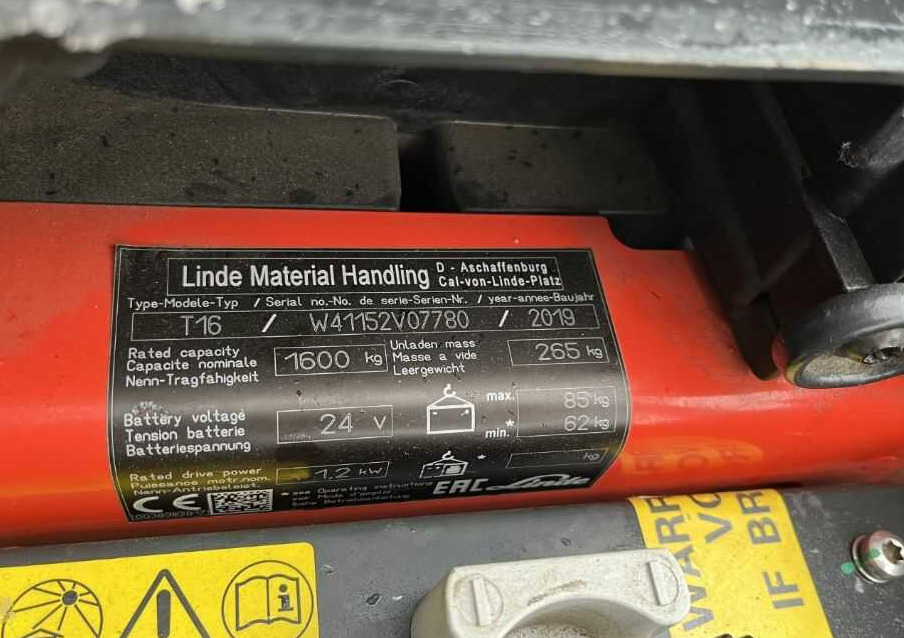 Linde T16 - Παλετοφόρο: φωτογραφία 4 Linde T16 - Παλετοφόρο: φωτογραφία 4