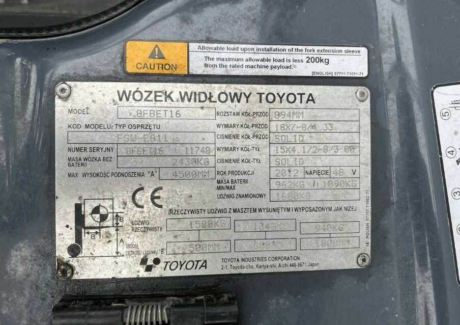 Toyota 8FBET16 - Ηλεκτροκίνητο περονοφόρο: φωτογραφία 4 Toyota 8FBET16 - Ηλεκτροκίνητο περονοφόρο: φωτογραφία 4