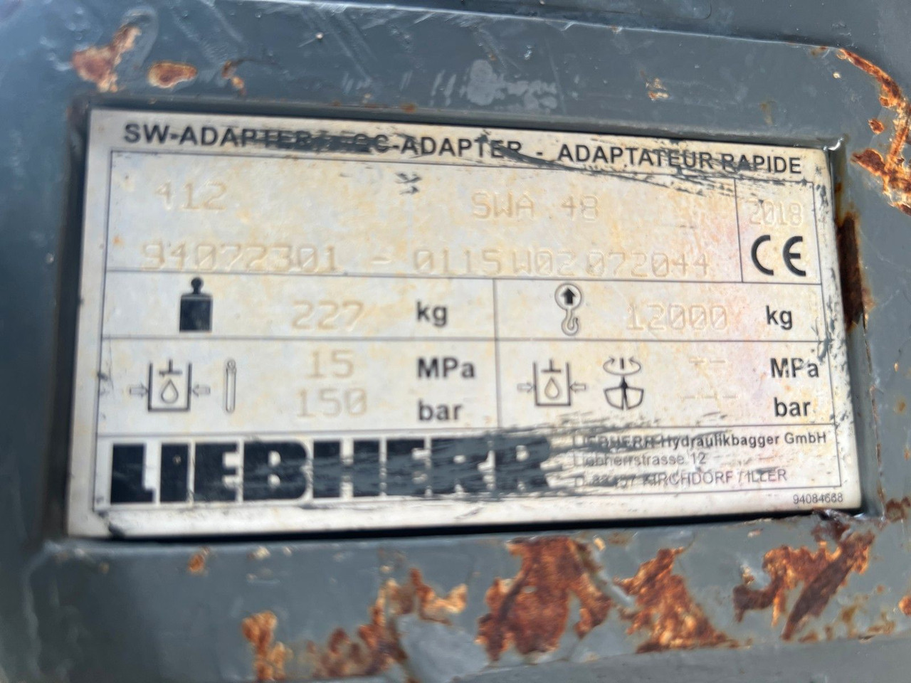 Ταχυσύνδεσμος Liebherr SW48 Likufix Schnellwechsler / 2018: φωτογραφία 15
