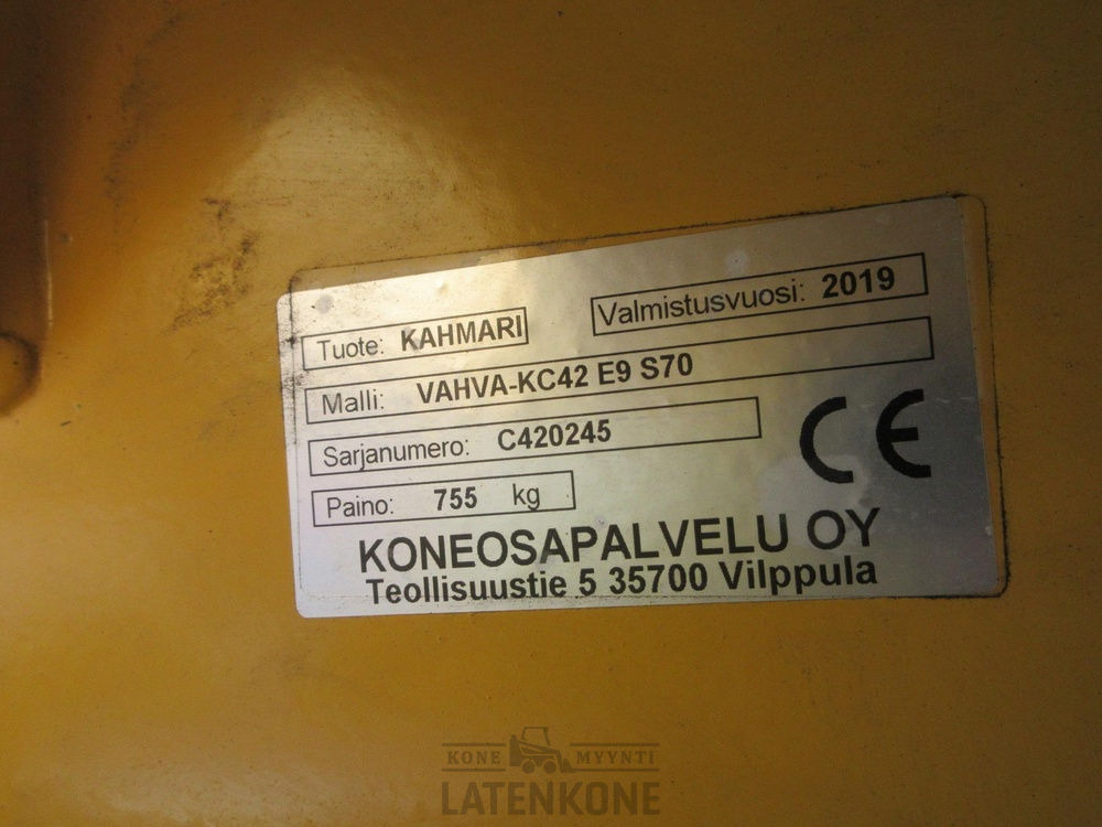 Αρπάγη για Κατασκευή μηχανήματα Vahva KC42 E9 S70 kaivinkoneen koura: φωτογραφία 11