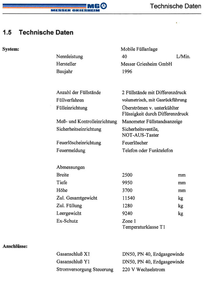 Επικαθήμενο βυτίο Messer Griesheim Gas tank semi-trailer used for LNG/CNG mobile filling station Methan Gas Cryogenic: φωτογραφία 29 Επικαθήμενο βυτίο Messer Griesheim Gas tank semi-trailer used for LNG/CNG mobile filling station Methan Gas Cryogenic: φωτογραφία 29