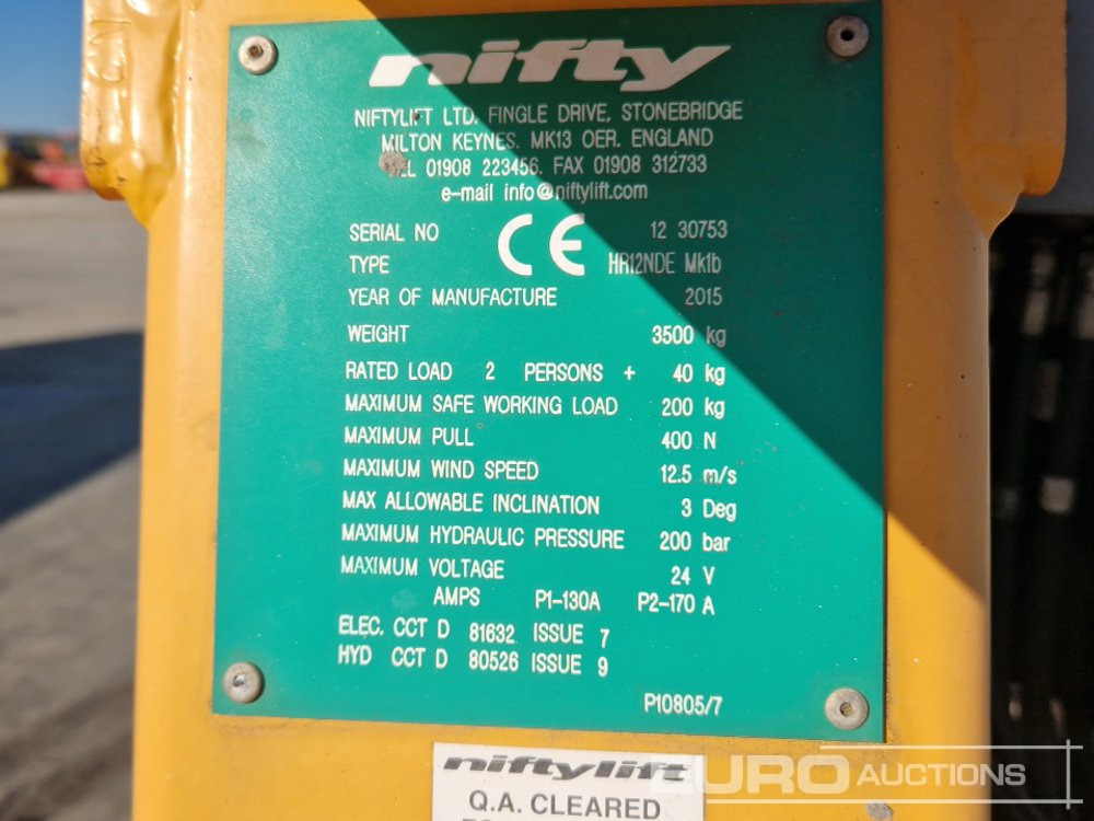 Πλατφόρμα εναέρια 2015 Niftylift HR12NDE: φωτογραφία 26
