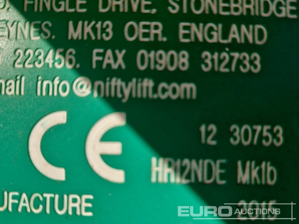 Πλατφόρμα εναέρια 2015 Niftylift HR12NDE: φωτογραφία 27