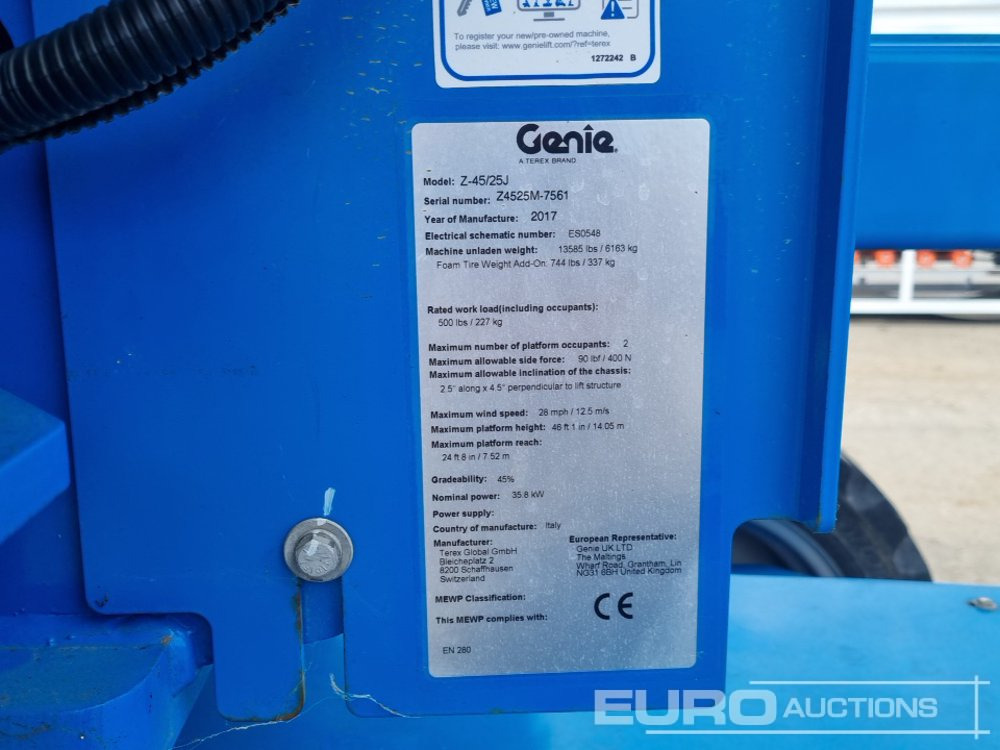 Πλατφόρμα εναέρια 2017 Genie Z45/25J: φωτογραφία 39