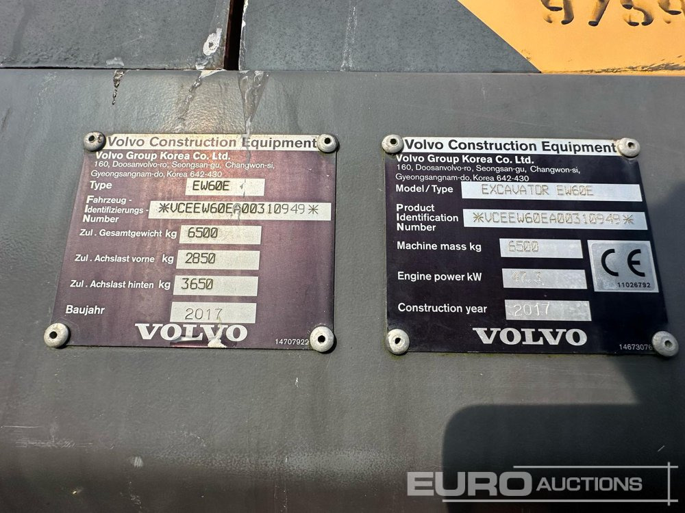 Τροχοφόρος εκσκαφέας 2017 Volvo EW60E: φωτογραφία 20