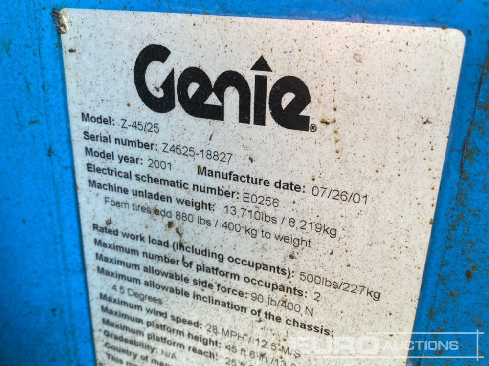 Πλατφόρμα εναέρια Genie Z45/25: φωτογραφία 31