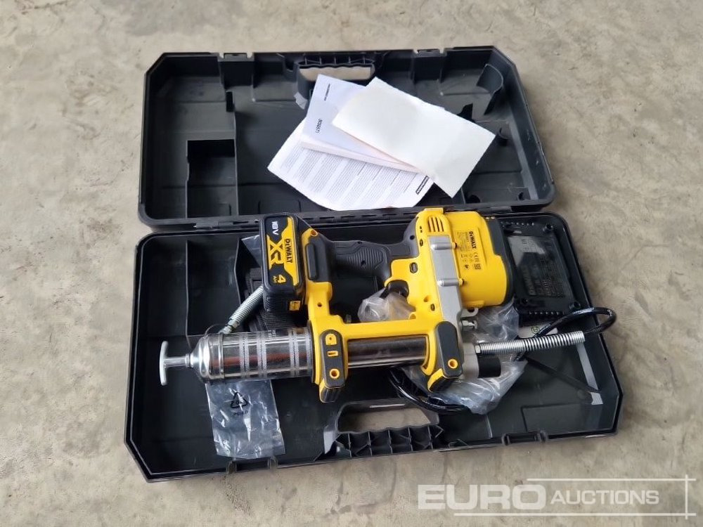 Unused Dewalt DCGG571 18 Volt Cordless Grease Gun, Battery, Charger, Case - Εξοπλισμός γκαράζ: φωτογραφία 1 Unused Dewalt DCGG571 18 Volt Cordless Grease Gun, Battery, Charger, Case - Εξοπλισμός γκαράζ: φωτογραφία 1