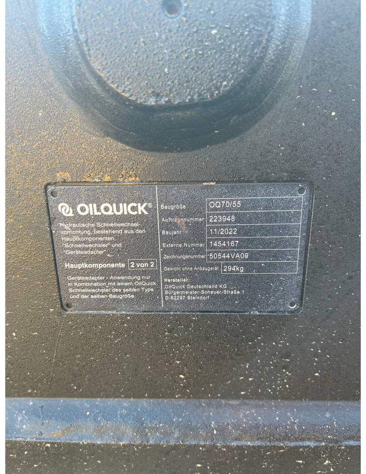 OILQUICK DEUTSCHLAND GMBH OQ70/55 - Ταχυσύνδεσμος για Κατασκευή μηχανήματα: φωτογραφία 3 OILQUICK DEUTSCHLAND GMBH OQ70/55 - Ταχυσύνδεσμος για Κατασκευή μηχανήματα: φωτογραφία 3