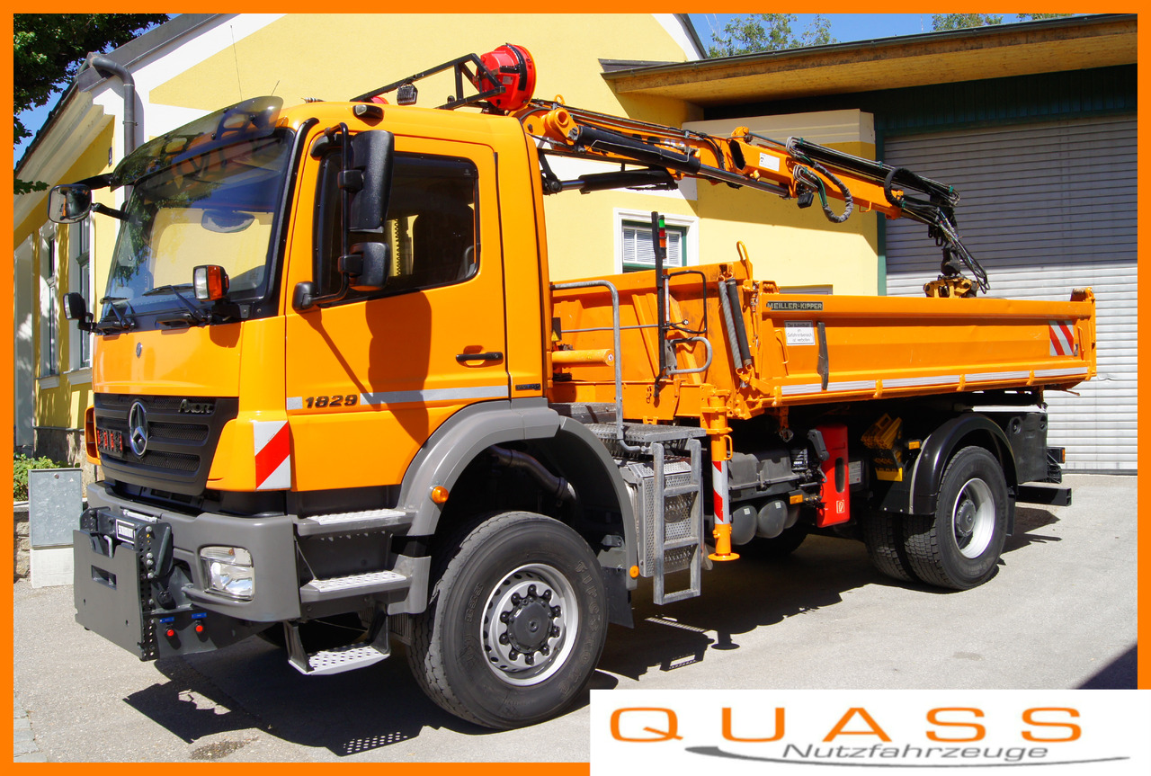 MERCEDES-BENZ AXOR 1829 4x4/EURO 5/ATLAS 65.2/MEILLER/Winterdienst - Φορτηγό ανατρεπόμενο, Φορτηγό με γερανό: φωτογραφία 1 MERCEDES-BENZ AXOR 1829 4x4/EURO 5/ATLAS 65.2/MEILLER/Winterdienst - Φορτηγό ανατρεπόμενο, Φορτηγό με γερανό: φωτογραφία 1