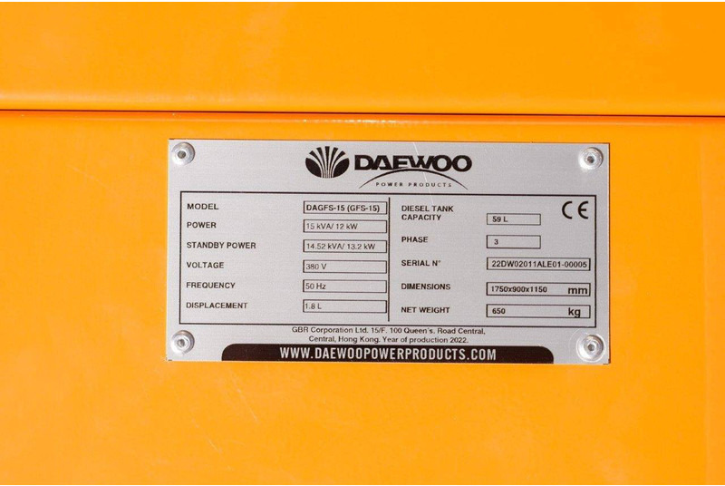 Daewoo DAGFS-15 - Βιομηχανική γεννήτρια: φωτογραφία 4 Daewoo DAGFS-15 - Βιομηχανική γεννήτρια: φωτογραφία 4