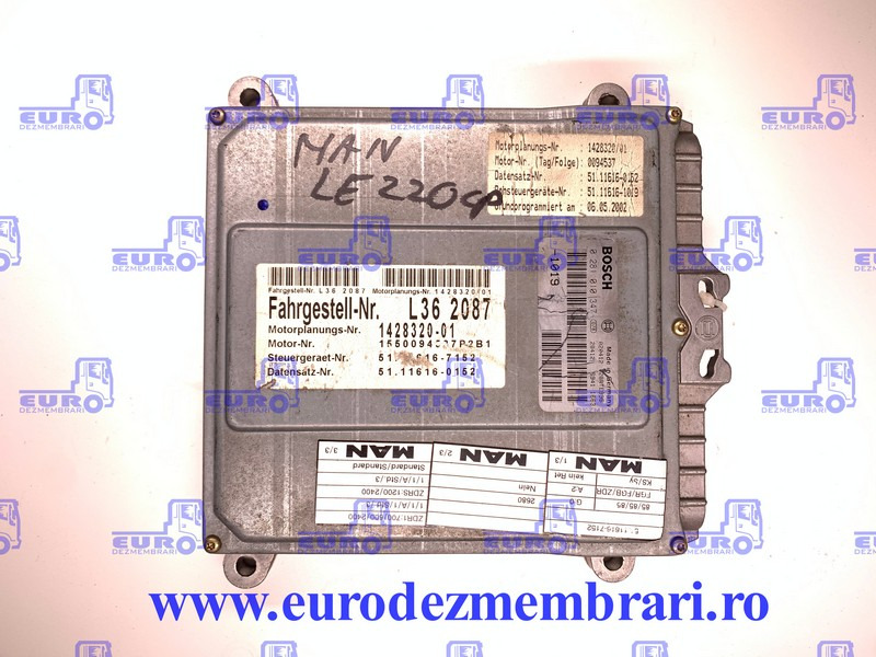 CALCULATOR MOTOR MAN LE 220CP 0281010347 - Ηλεκτρονική μονάδα ελέγχου για Φορτηγό: φωτογραφία 1 CALCULATOR MOTOR MAN LE 220CP 0281010347 - Ηλεκτρονική μονάδα ελέγχου για Φορτηγό: φωτογραφία 1