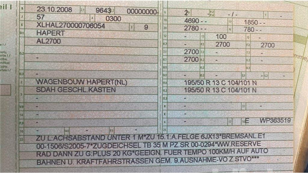 Hapert AL 2700 (2008) - Ρυμούλκα κόφα: φωτογραφία 5 Hapert AL 2700 (2008) - Ρυμούλκα κόφα: φωτογραφία 5
