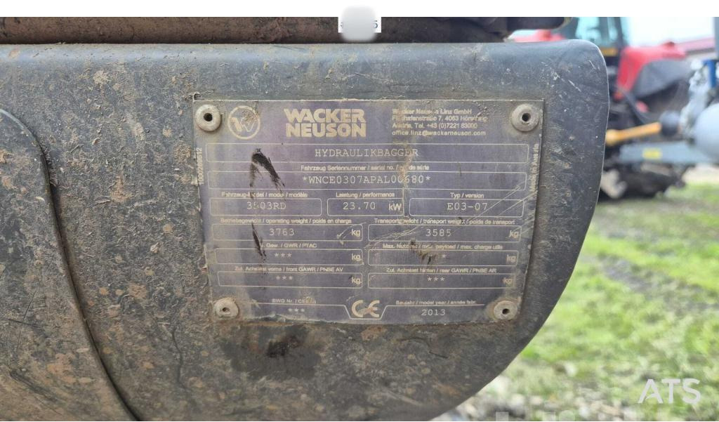 Wacker Neuson 3503RD (2013) - Μίνι εκσκαφέας: φωτογραφία 5 Wacker Neuson 3503RD (2013) - Μίνι εκσκαφέας: φωτογραφία 5