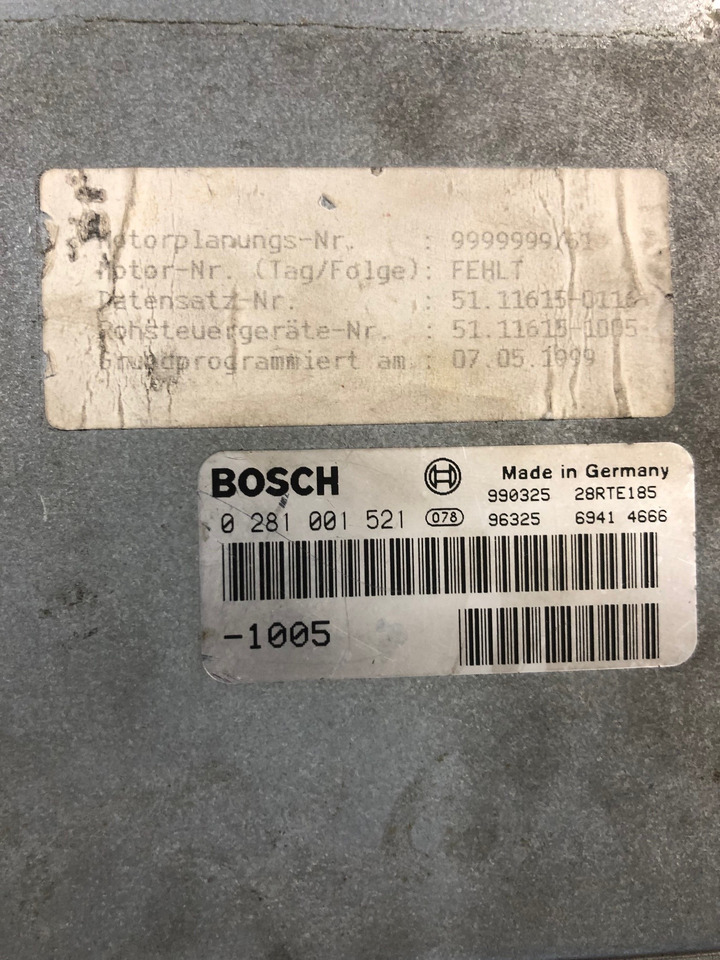 CENTRALINA EDC - RIF. BOSCH 0281001521 - 0281001468 - RIF. MAN 51116157105 - 51116157115 - Ηλεκτρονική μονάδα ελέγχου: φωτογραφία 2 CENTRALINA EDC - RIF. BOSCH 0281001521 - 0281001468 - RIF. MAN 51116157105 - 51116157115 - Ηλεκτρονική μονάδα ελέγχου: φωτογραφία 2
