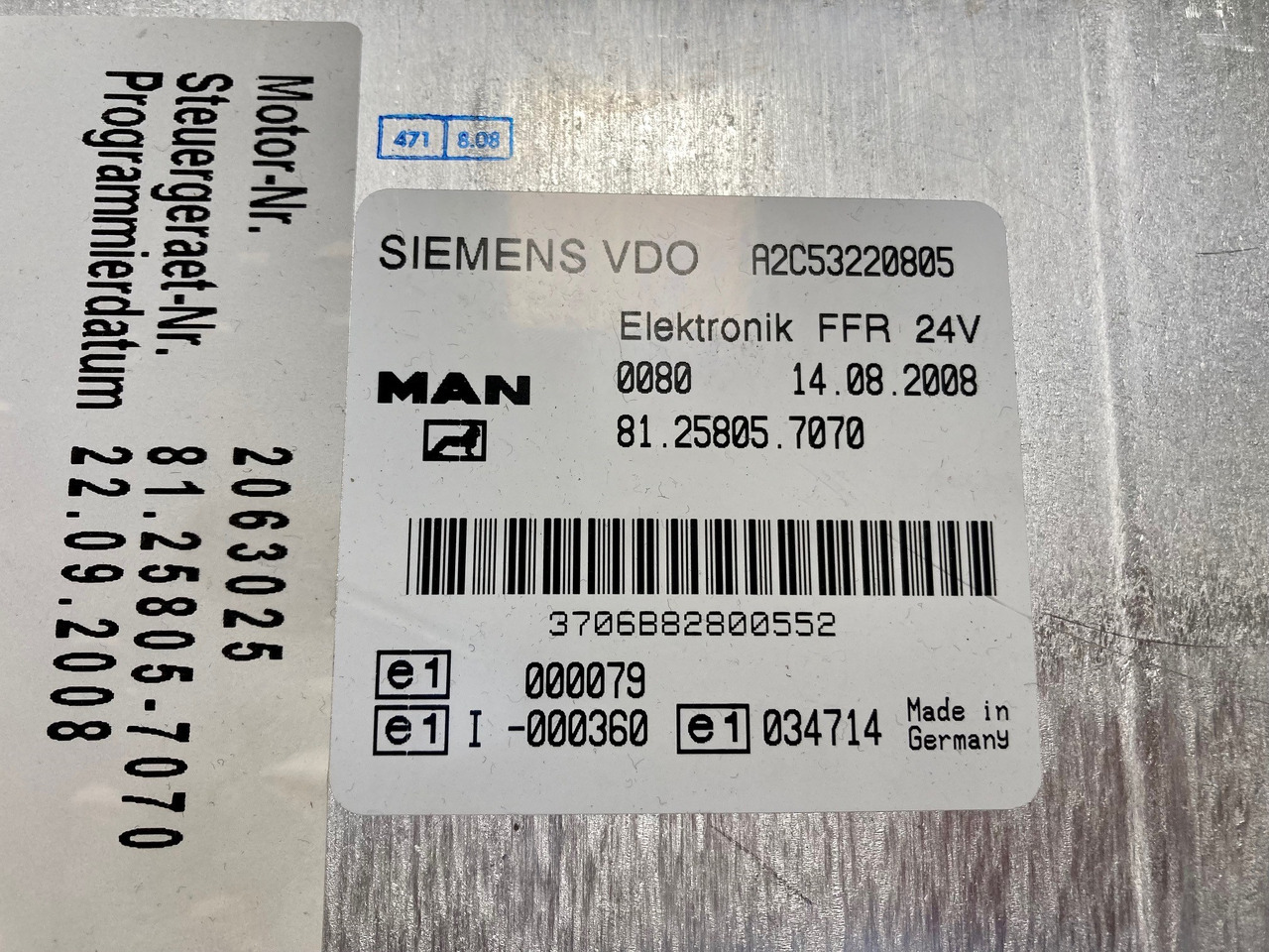CENTRALINA FFR - MAN 81258057070 - SIEMENS VDO A2C53220805 - Ηλεκτρονική μονάδα ελέγχου: φωτογραφία 3 CENTRALINA FFR - MAN 81258057070 - SIEMENS VDO A2C53220805 - Ηλεκτρονική μονάδα ελέγχου: φωτογραφία 3