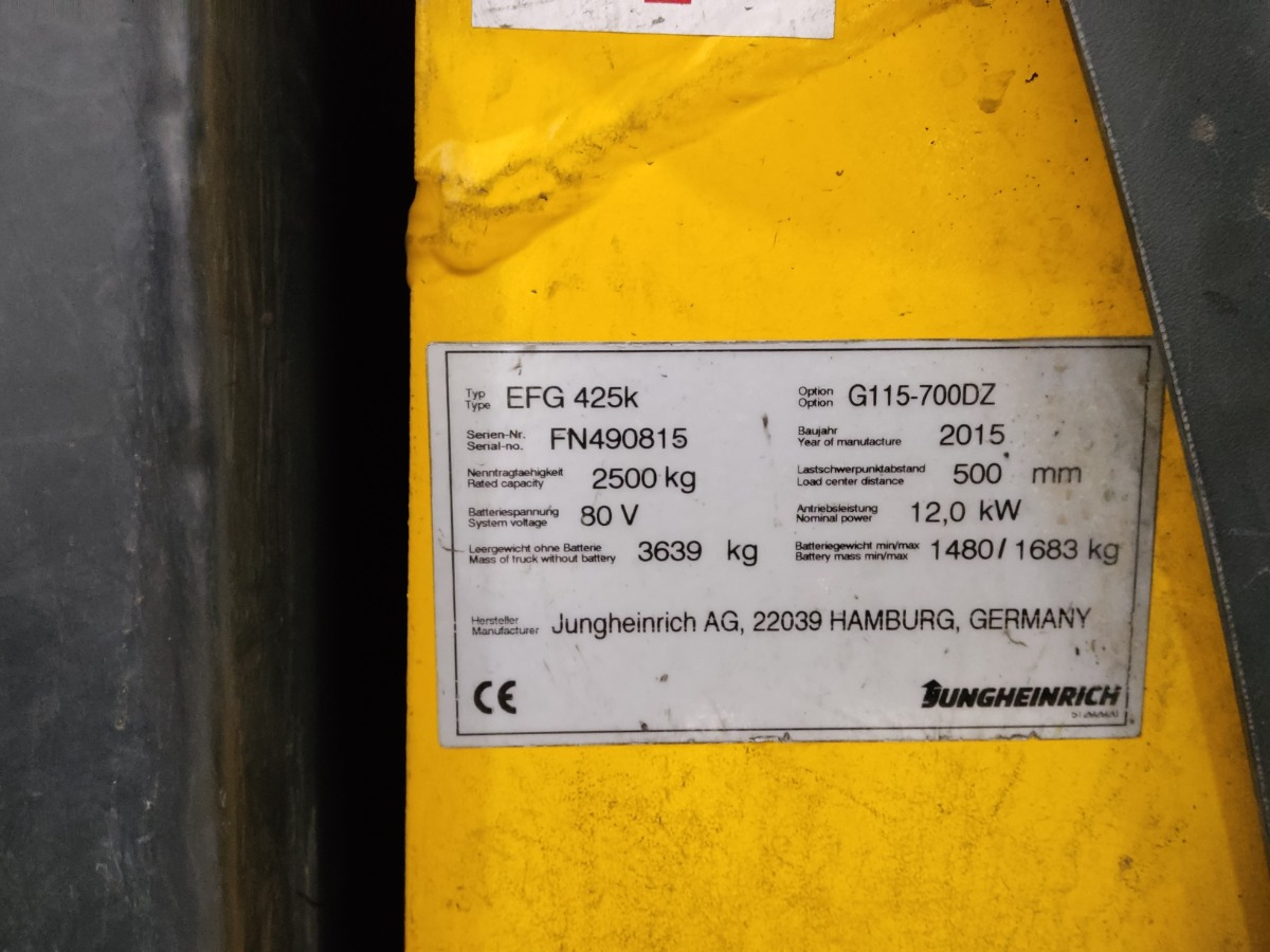 Jungheinrich EFG425K - Ηλεκτροκίνητο περονοφόρο: φωτογραφία 5 Jungheinrich EFG425K - Ηλεκτροκίνητο περονοφόρο: φωτογραφία 5