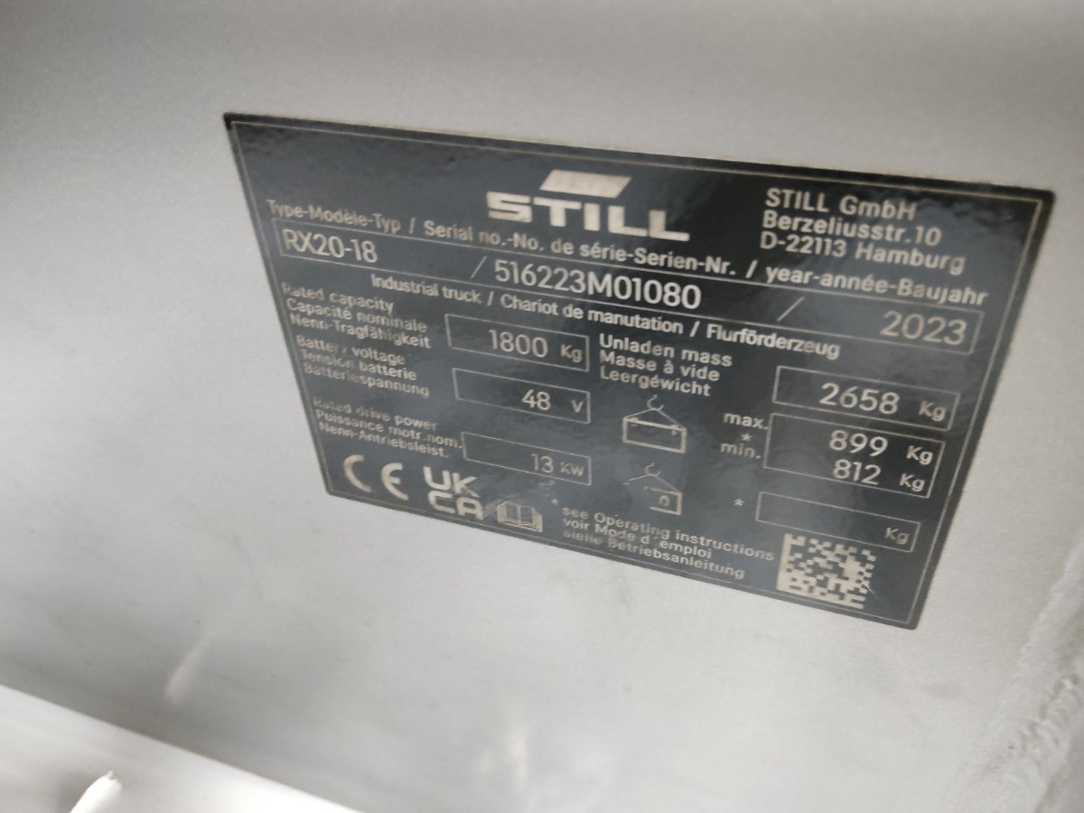 Still RX20-18 - Ηλεκτροκίνητο περονοφόρο: φωτογραφία 5 Still RX20-18 - Ηλεκτροκίνητο περονοφόρο: φωτογραφία 5