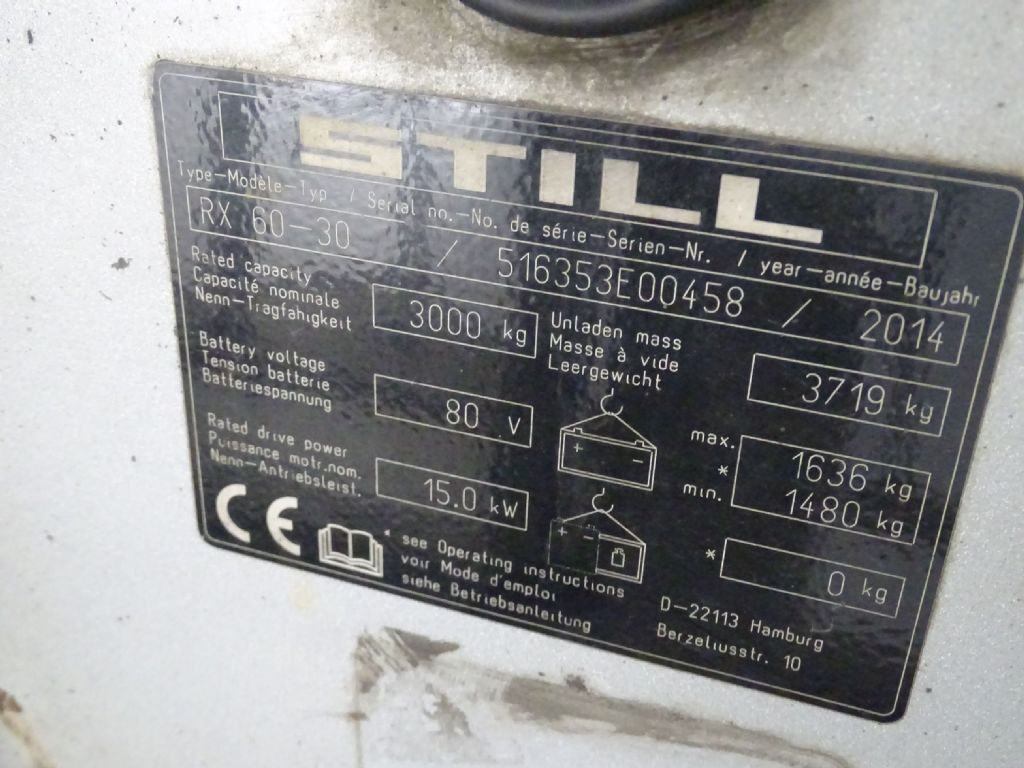 Still RX60-30 - Ηλεκτροκίνητο περονοφόρο: φωτογραφία 5 Still RX60-30 - Ηλεκτροκίνητο περονοφόρο: φωτογραφία 5