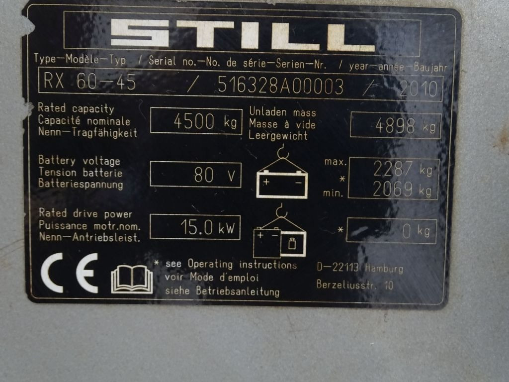 Still RX60-45 - Ηλεκτροκίνητο περονοφόρο: φωτογραφία 5 Still RX60-45 - Ηλεκτροκίνητο περονοφόρο: φωτογραφία 5