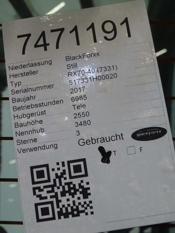 Still RX60-50 - Ηλεκτροκίνητο περονοφόρο: φωτογραφία 1 Still RX60-50 - Ηλεκτροκίνητο περονοφόρο: φωτογραφία 1