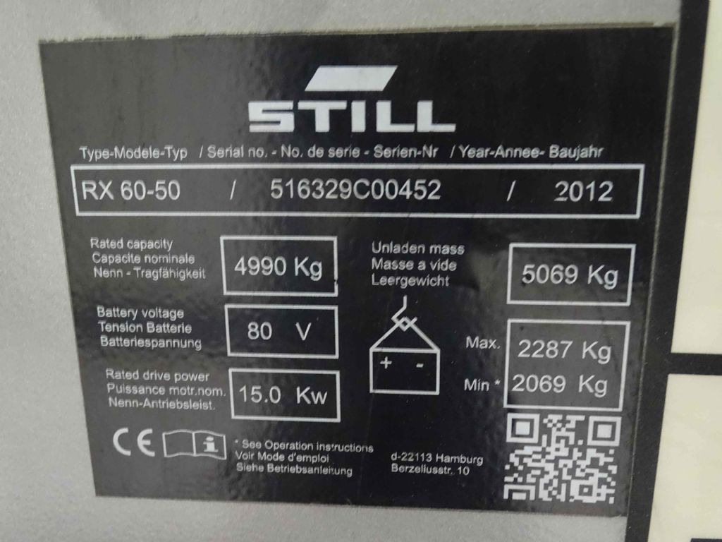 Still RX60-50 - Ηλεκτροκίνητο περονοφόρο: φωτογραφία 5 Still RX60-50 - Ηλεκτροκίνητο περονοφόρο: φωτογραφία 5