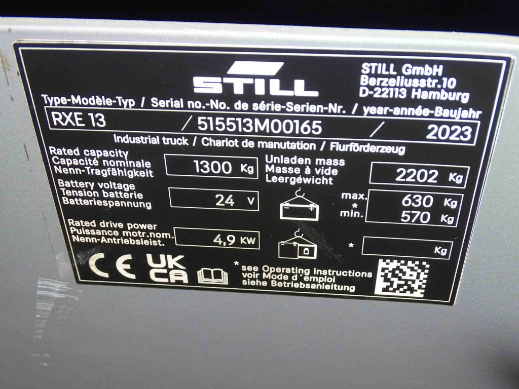 Still RXE13 - Ηλεκτροκίνητο περονοφόρο: φωτογραφία 5 Still RXE13 - Ηλεκτροκίνητο περονοφόρο: φωτογραφία 5