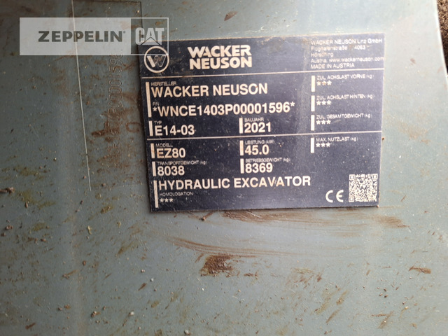 Μίνι εκσκαφέας Wacker EZ80: φωτογραφία 39